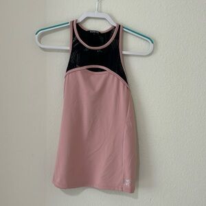 Bebe Sport Racerback Lace Sports Bra Tank Top Large Pink